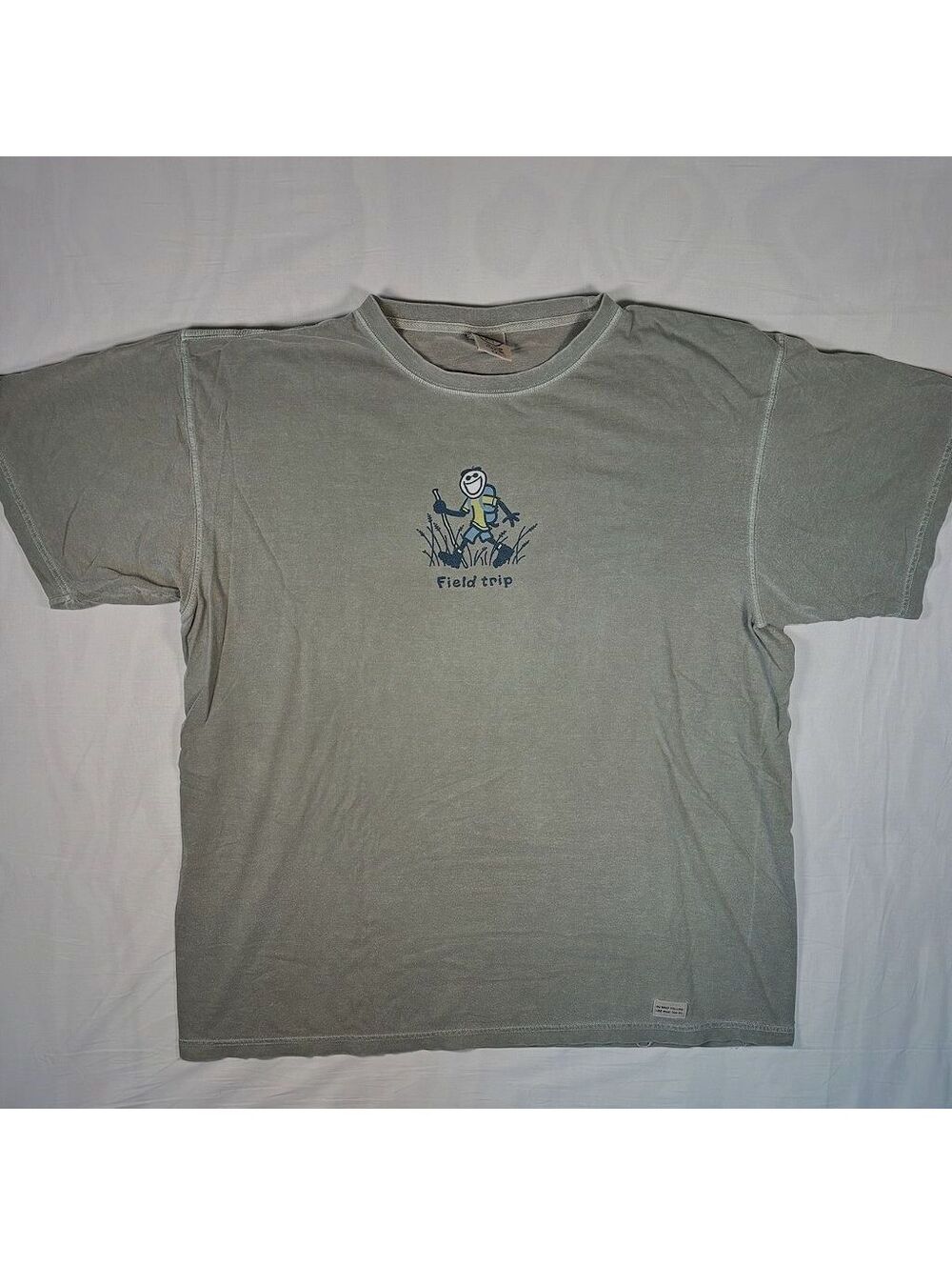 Life is Good Field Trip Hiker Graphic T-Shirt Sage Green Short Sleeve Size XXL